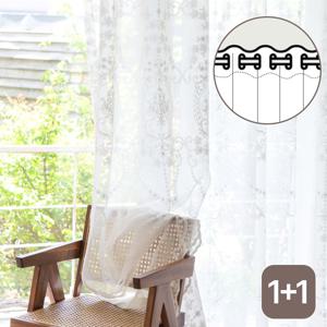 1+1 마르지오 유럽풍 레이스 쉬폰 거실 커튼 (아일렛형)
