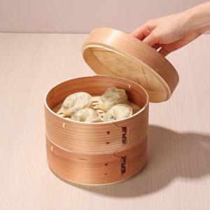 대나무찜기-소 사이즈: 업소용 만두 떡찜기 대형 나무 채소 찜통 편백