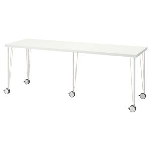 락캅텐+크릴레 이동식책상 공부 작업실 200x60cm 화이트