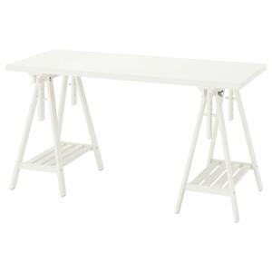 락캅텐+미트바크 각도높이조절 책상 작업실 공부 140x60cm 화이트