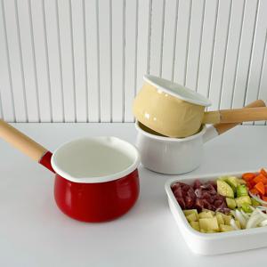 인덕션 법랑 1인용 라면 편수 냄비(3color)