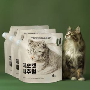 제오캣내추럴 고양이모래 벤토나이트 무향 6kg * 3개