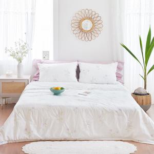 프리지아 플라워 고밀도 워싱면 여름차렵이불 세트 (라벤더 퍼플) 호텔식이불