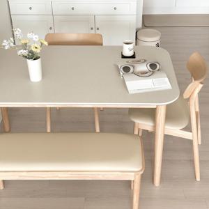 아이비 포세린 세라믹 원목 식탁세트 4인세트 (의자2+벤치1)