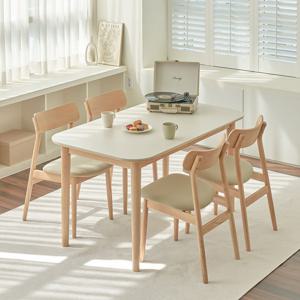 아이비 포세린 세라믹 원목 식탁세트 4인세트 (의자4)