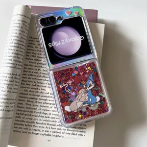 갤럭시 Z플립6 5 4 3 케이스 글리터 링 스트랩 투명 젤리