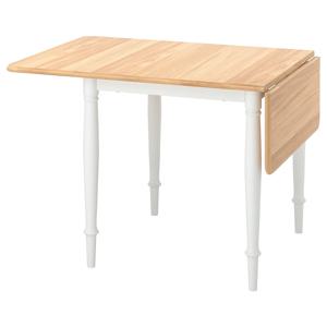 단데뤼드 드롭리프식탁 작업 접이식 74/134x80cm 참나무무늬목/화이트