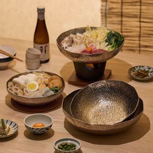 깨두부를 넣은 국물 요리 하기 좋은 이자카야 감성 통3중 IH 스키야키팬 전골팬 (12각)