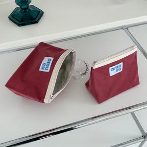 코듀로이 브릭 핑크 파우치 M/L