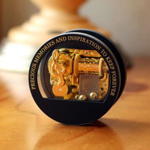 생일축하곡 Happy Birthday To You 오르골 블랙원형 (각인가능)