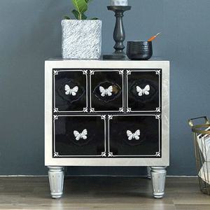 유럽풍 은박 5D 협탁 원목 나비장 2단 서랍장