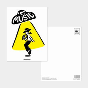 Music UFO 뮤직 유에프오 음악 일러스트 엽서