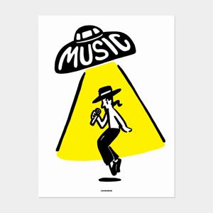 Music UFO 뮤직 유에프오 음악 일러스트 포스터