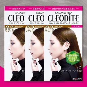 클레오디테 03 브라이터 브라운 80g x 3개 저자극 셀프염색