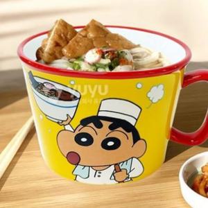 크래용 신짱 못말려 옐로우 짱구 면기 1p 캐릭터 도자기 우동기 라면 그릇 앞접시
