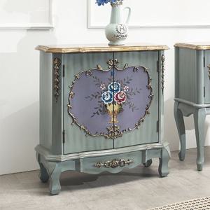 바이올렛 엔틱 서랍장 원목 양문 수납장