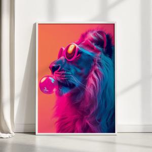 풍선 사자 그림 알루미늄액자 원룸 아파트 거실 현관 사무실 카페 아트 인테리어 액자