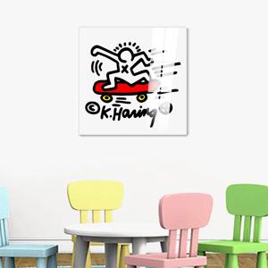 835키스 해링-스케이트보드 타는사람 /노프레임 아크릴 캔버스판넬액자 팝아트 컨템포라리아트