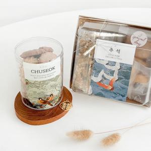 화조 2종 추석스티커 명절 선물 답례품 포장 스티커 20매