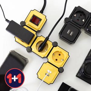 1+1 테트리스 usb 멀티탭 고용량 디자인 접지 멀티 콘센트 3구