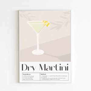 2+1 칵테일 일러스트 모던 카페 바 인테리어 그림 액자 포스터 - 마티니