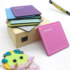 미니 칼판 휴대용 컷팅 다꾸 매트 책상 보호 컬러 고무패드