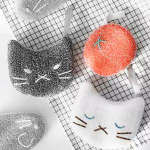 주방 고양이 핸드메이드 아크릴 수세미 4p 세트