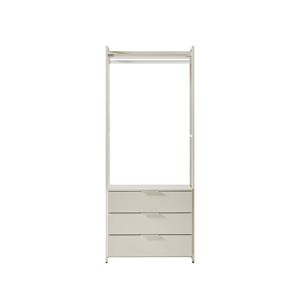 뉴에디트 드레스룸 3단서랍 행거장 80cm_라이트그레이