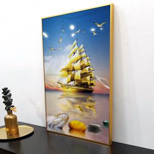 돈 들어오는 황금배 한척과 돌고래 3마리 풍수 거실 액자 집들이 개업 부모님 선물
