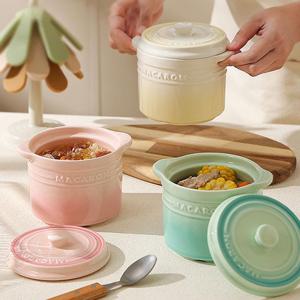 [해외] 북유럽 도자기 계란찜 찜기 다용도 손잡이 라면용기 4colors