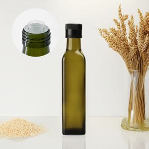 올리브사각250ml 유리병 낱개 참기름 들기름 오일 스티커