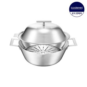 쿠치나레 플러스 인덕션 통3중 스텐 웍 28cm (찜판 포함)