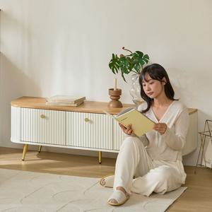 포레 템바보드 거실장 1500 (화이트, 화이트오크)