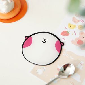 카페 귀여운 얼굴 아크릴 티코스터 커피잔 머그 컵받침 테이블 캐릭터 코스터  1p