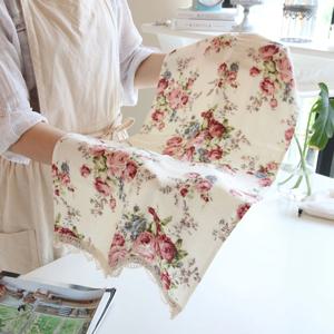 일본 마리 로즈 플라워 가제면 페이스 타월 수건