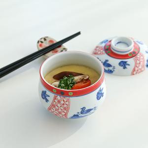 깔끔한 레드원앙 파도 푸딩 계란찜 일식 이자카야 오마카세 차완무시 뚜껑 볼 세트 도자기 찜