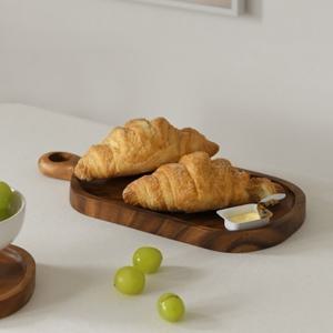우드 버몬 손잡이 도마 양면롱보드 디저트 케이크 빵 접시 나무그릇