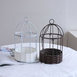 PP 밤부스타일 철재 원형 새장 라탄 버드케이지 빈티지 철제 꽃꽂이 수업 인테리어소품