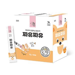 짜유짜유 강아지추르 연어 60개입 대용량 짜먹는간식
