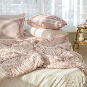 [리퍼] 체크 먼지없는 차렵이불세트 K