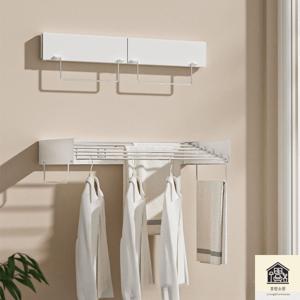 [해외]빨래건조대 미니 접이식 수건걸이 벽걸이 스텐 슬림 틈새 화장실 베란다 화이트