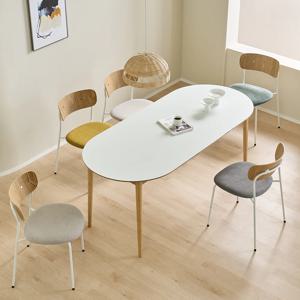 리에브 원목 HPM 둥근 라운드 식탁 화이트 6인 카페 테이블 1800