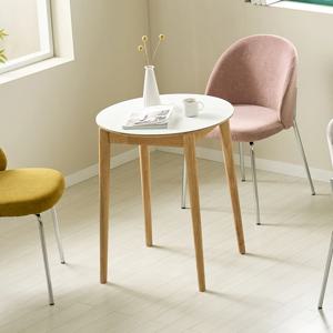 리에브 원목 HPM 화이트 카페 원형 식탁 테이블 600