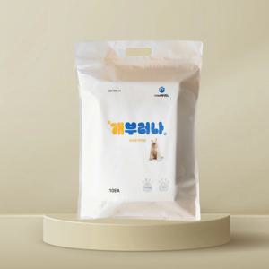 개부러나 반려동물 휴대용 펫타월 10매입 1파우치 펫타올 강아지 고양이 수건