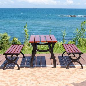 루미노 평벤치 세트 4/6/8인용 원목 철제 철재 야외용 공원 운동장 테이블 의자 주물