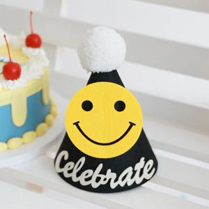 스마일 펠트 고깔 모자 파티햇 생일고깔모자