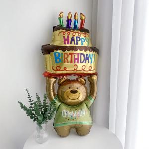 곰돌이 생일 케이크 호일 풍선 파티풍선 생일파티