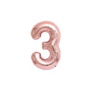 35cm 숫자 호일 풍선 로즈골드 3 생일이벤트 숫자풍선 16인치