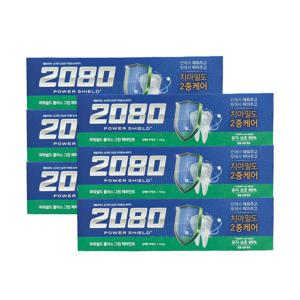 파워쉴드 플러스 그린 페퍼민트 치약 140g x 6개 충치예방 구취 치태 치석 제거