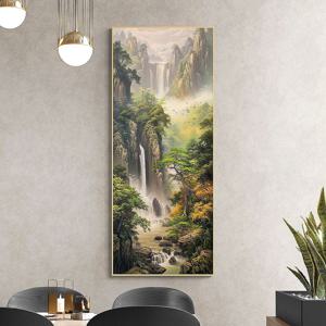 산수화 폭포 그림 와이드 알루미늄액자 물 폭포수 재물운 사업운 번창 대형 인테리어 액자